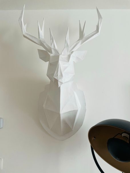 tete de cerf en papier mache